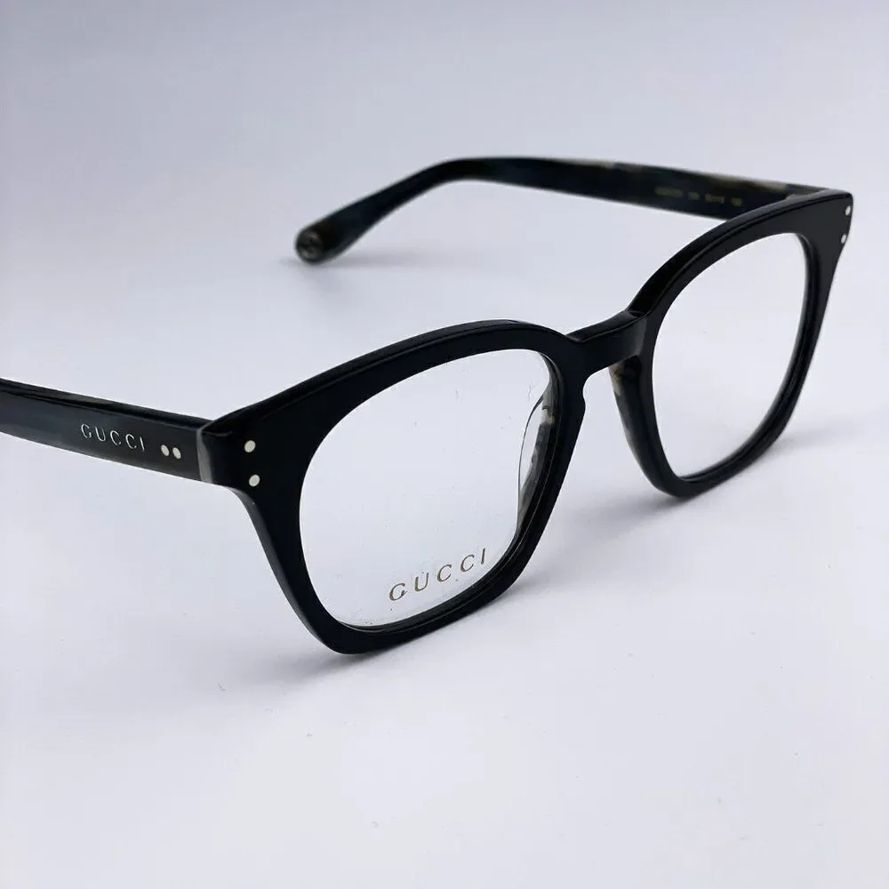 SALE! NEW GUCCI LOGO GG0572O 009 Black Gray Square Unisex Eyeglasses